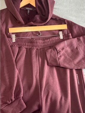 BCBGMaxAzria Maroon Hoodie and Jogger Set
